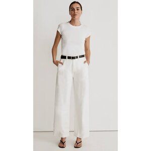 Madewell $108 Harlow Wide Leg Jean Tile White Size 33 NK798